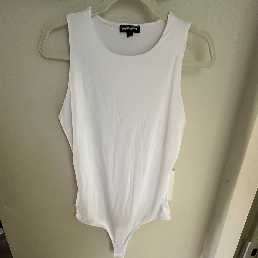 Wearever white womens bodysuit size large